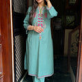 Reena Mint Green Embroidered Coord Set
