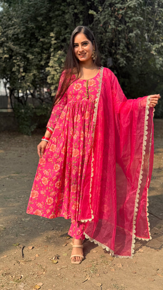 Yukti Pink Flared Suit