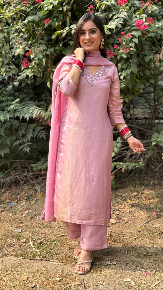 Astha Pink Mirror Suit