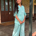 Mint Pintuck Embroidered Co-ord Set