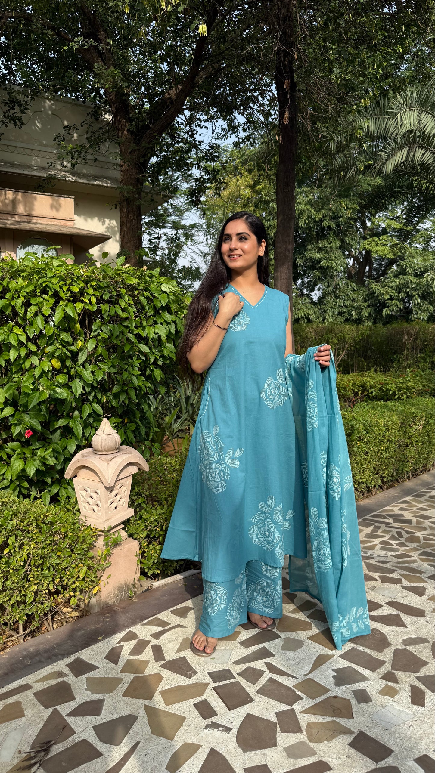 Pastel Pink & Blue A-Line Suit