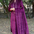 Pooja Plum Velvet Suit