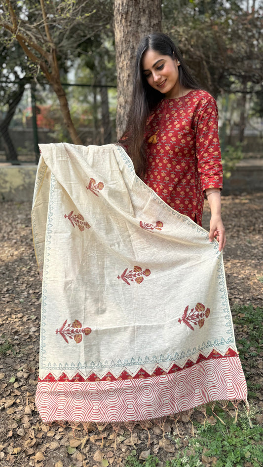 Kusum Rust Cotton Suit