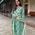 Naina Green Mirror Stripes Suit