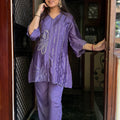 Mahira Purple Chinnon Coord Set
