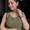 Diya Hina Green Embroidered Set