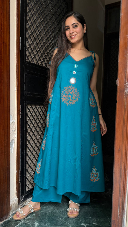 Ananya Teal A-Line Coord Set
