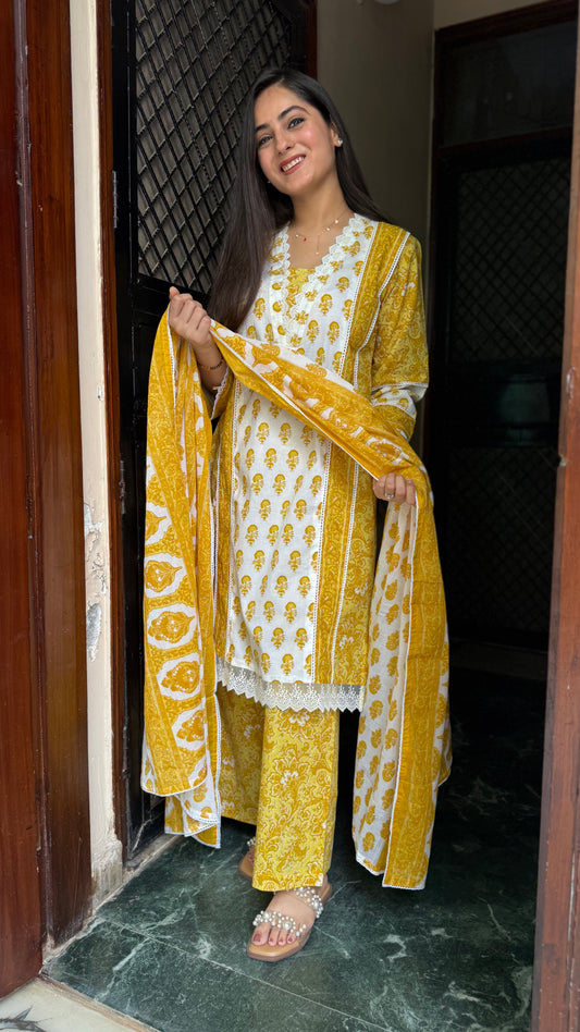 Diksha Mustard Palazzo Suit Set