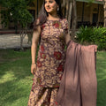 Mauve Floral Kalamkari Suit Set