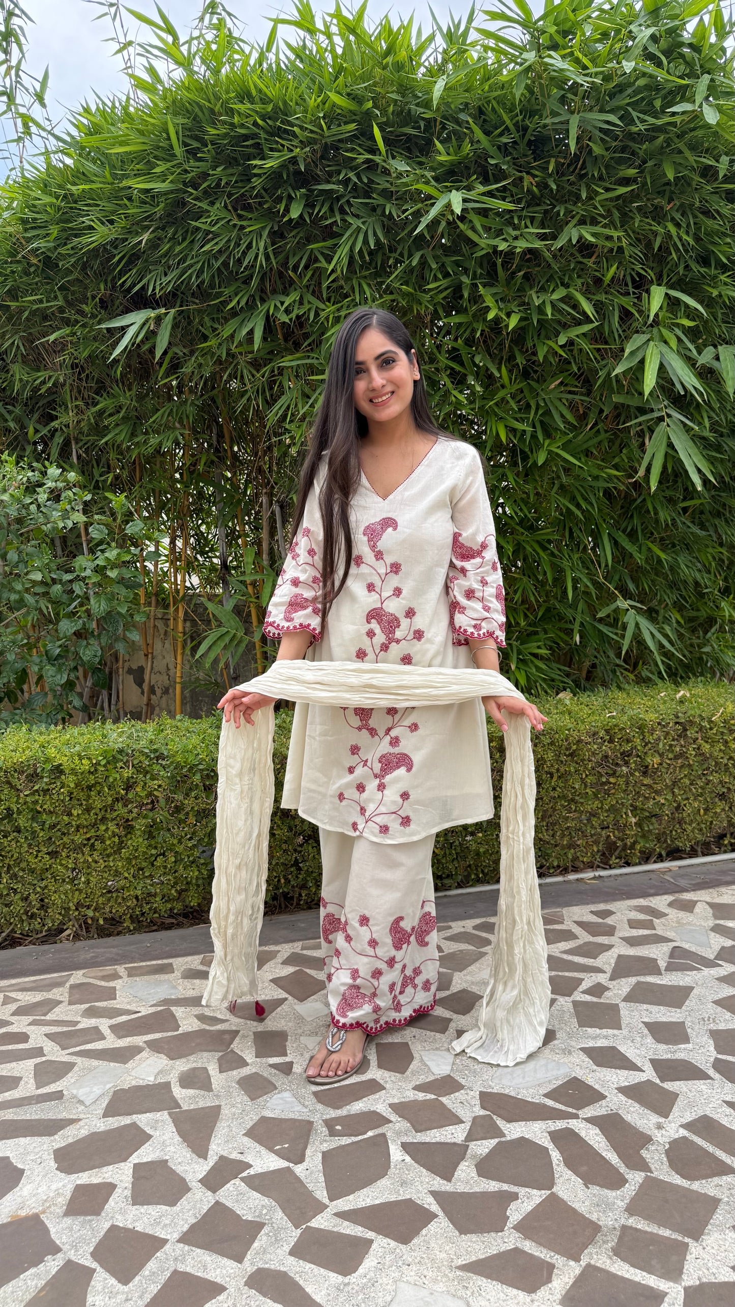 Sahiba Off White A-Line Suit