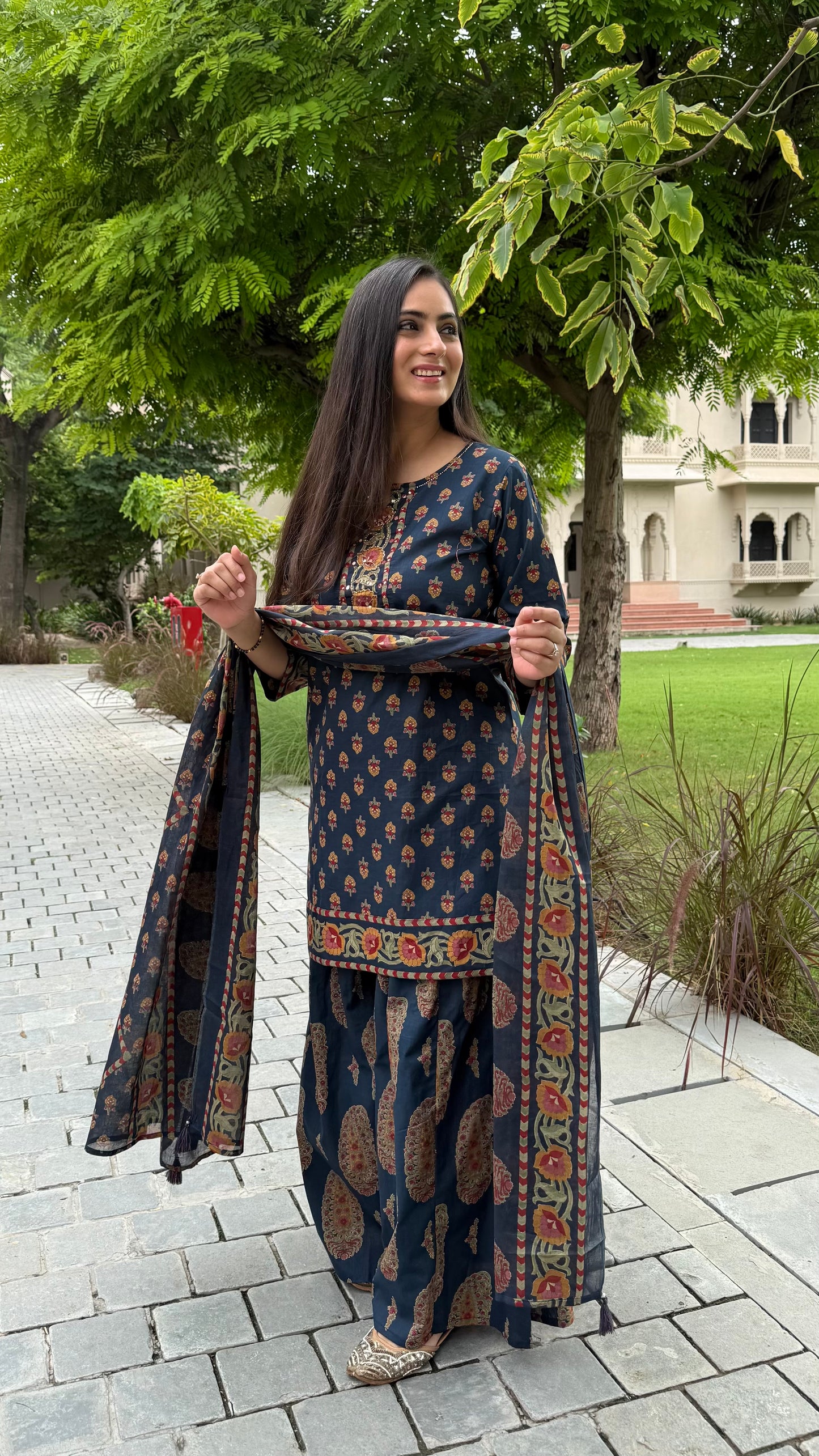 Maahi Navy Sharara Set