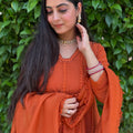 Nia Rust Orange Anarkali Suit