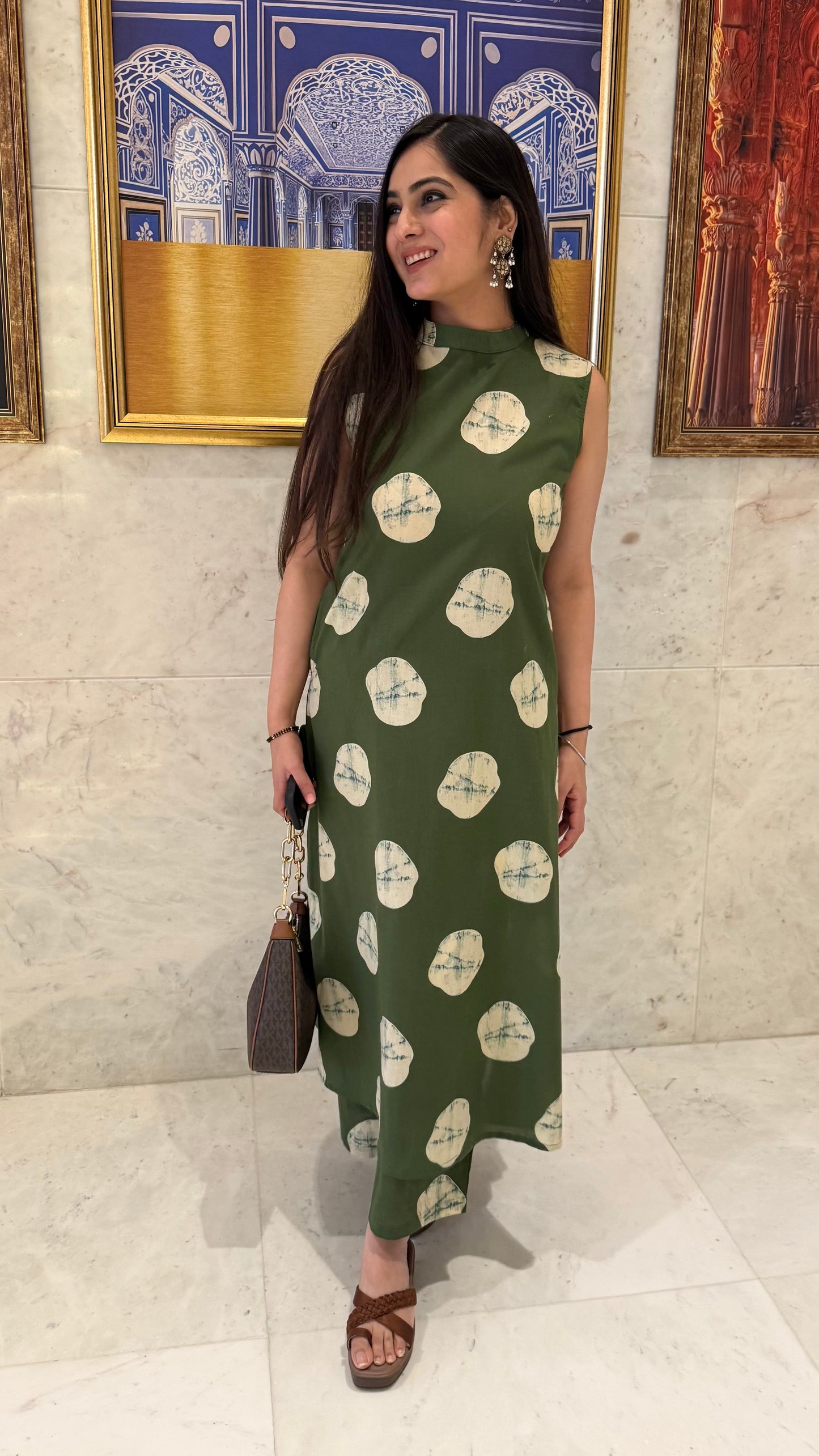Pooja Green A-Line Coord Set