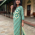 Naina Green Mirror Stripes Suit