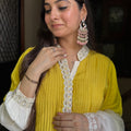 Richa Yellow Cream Muslin Suit