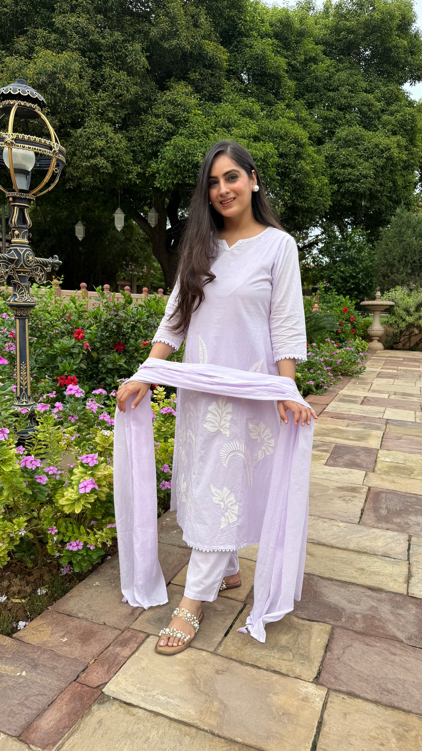 Lilac Applique Suit Set