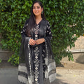 Elena Black Botanical Suit Set