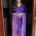Meera Purple Mul Chanderi Suit