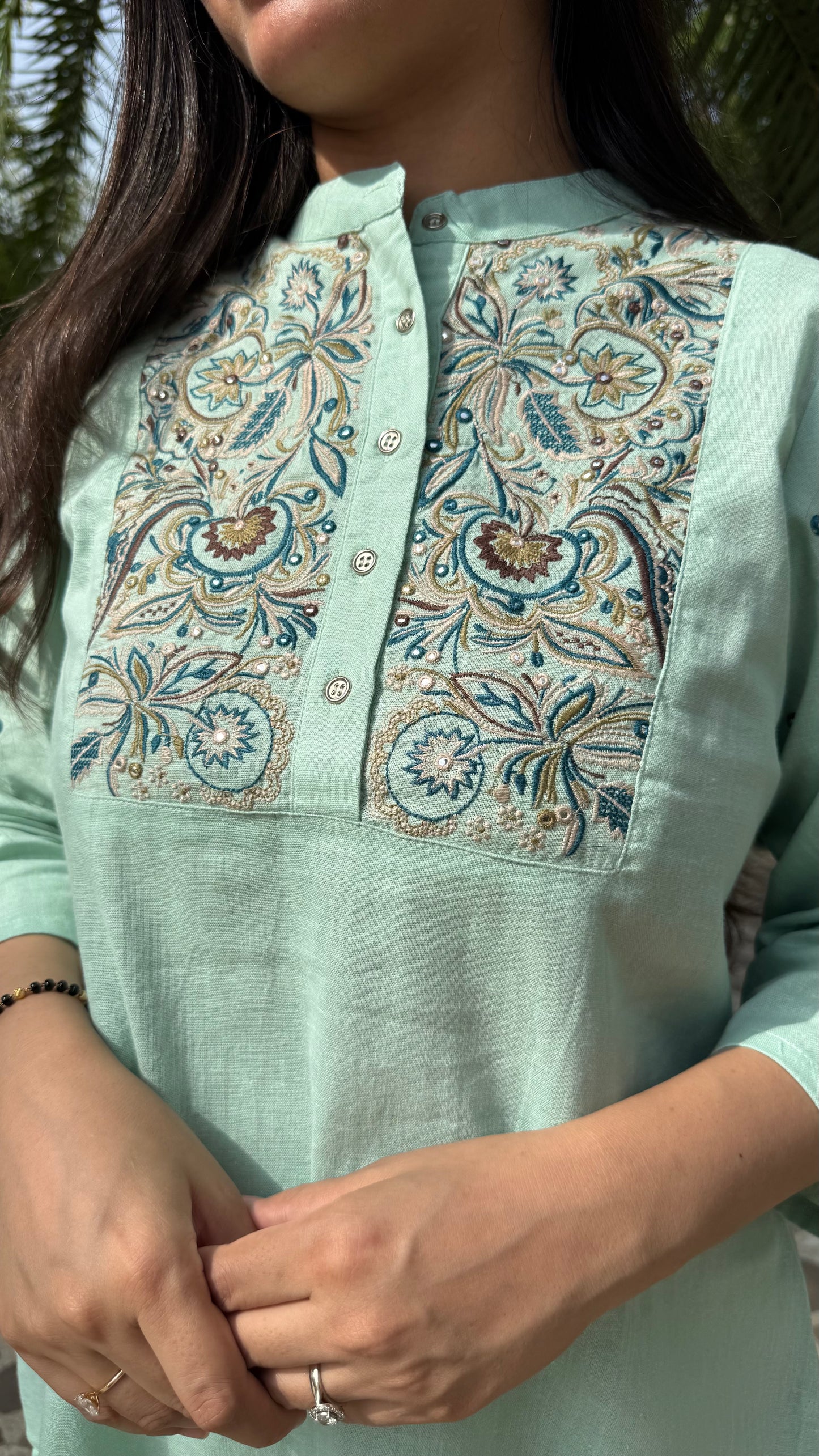 Mint Green Embroidered Co-ord Set