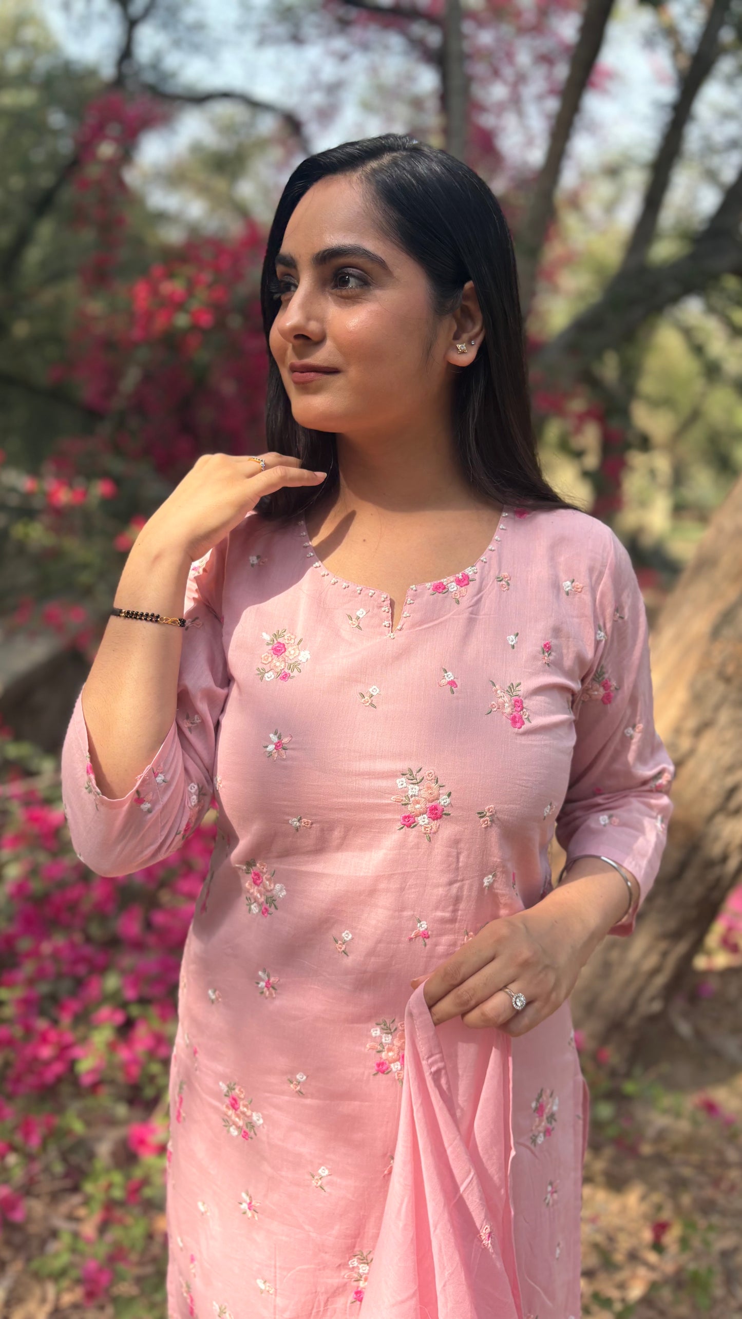 Pastel Bloom Cotton Mulmul Suit