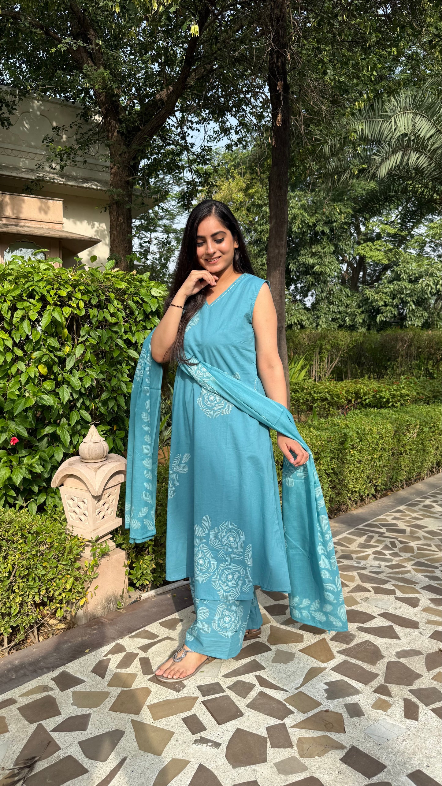 Pastel Pink & Blue A-Line Suit