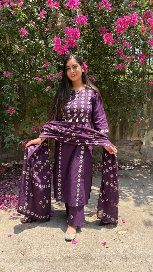 Ankita Bandhej Cotton Suit