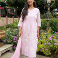 Pink Applique Suit Set