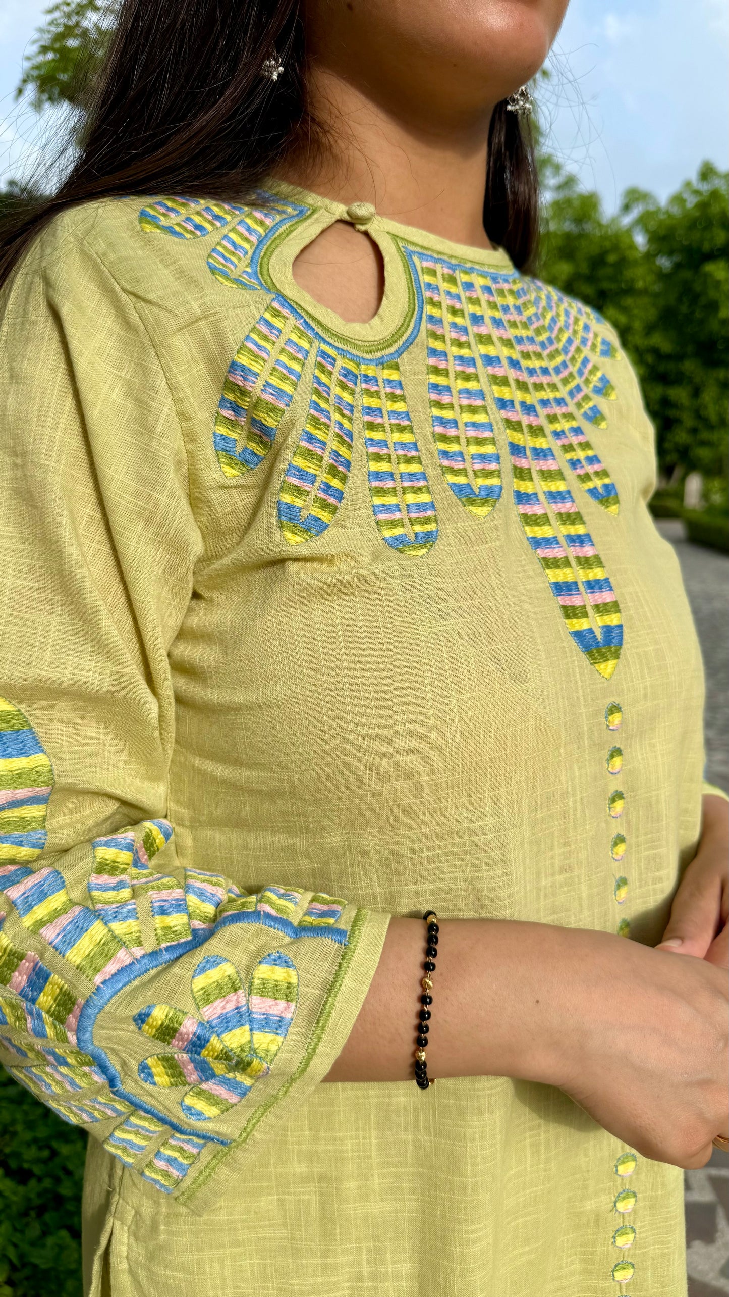 Pastel Bloom Embroidered Kurta Set