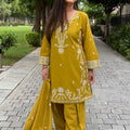 Zoya Mustard Green Farshi Suit