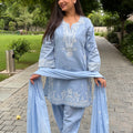 Zoya Powder Blue Farshi Suit