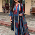 Anya Blue Geometric Print Suit