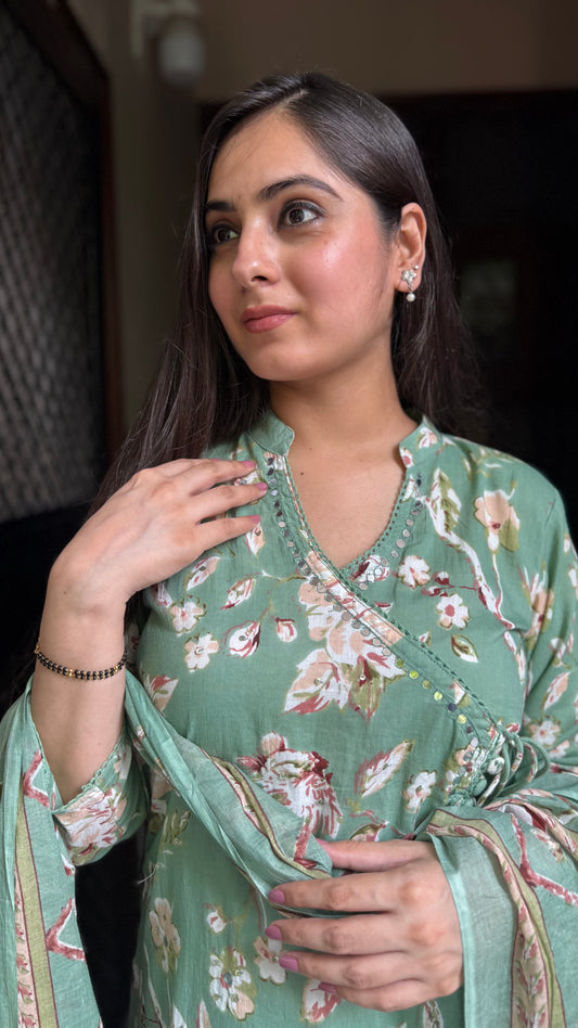 Mahi Mint Green Cotton Suit