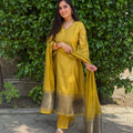 Diya Mustard Chanderi Suit