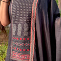 Black Flared Sharara Suit