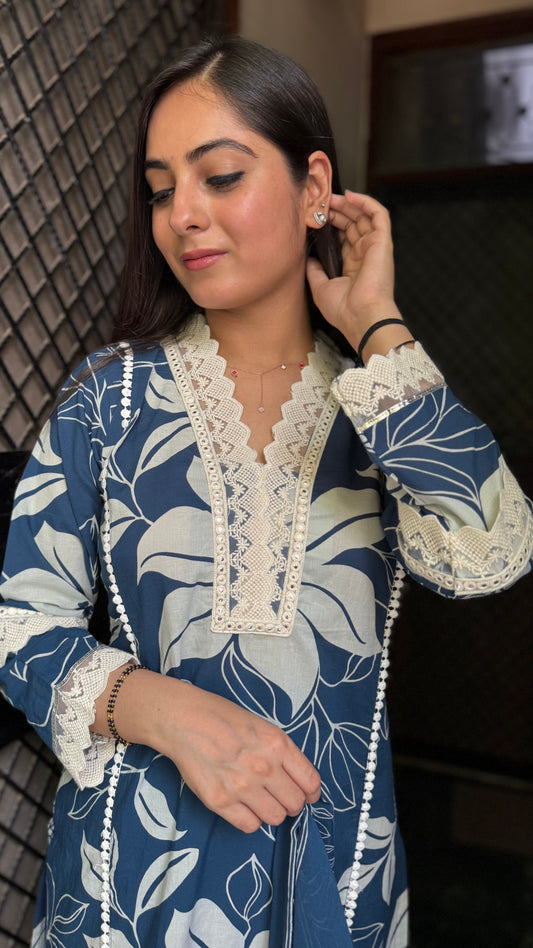 Nisha Blue Lace Suit