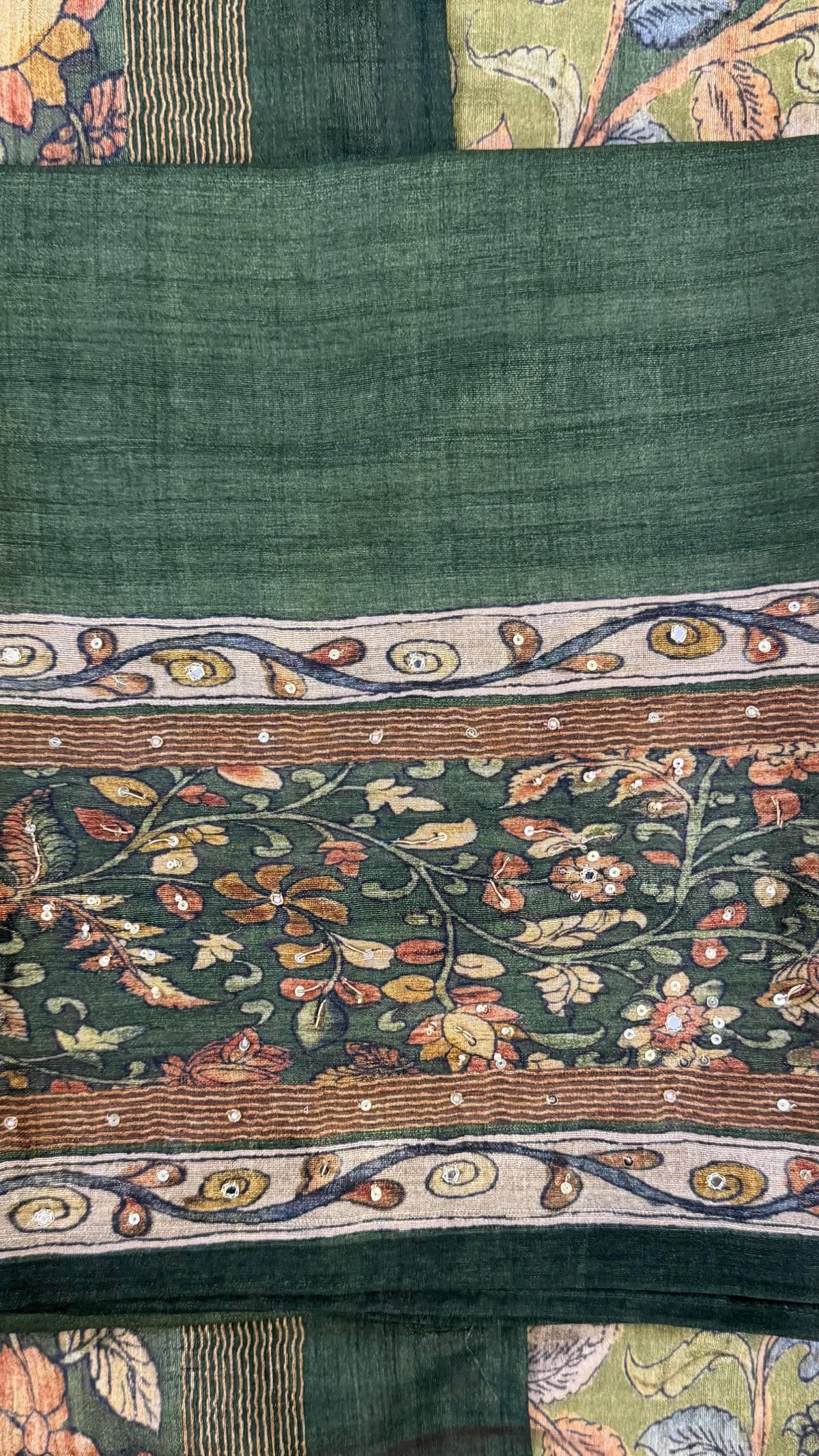 Sana Green Floral Print Unstitched Suit
