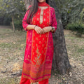 Ruhi Pink & Orange Banarasi  Suit