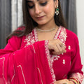 Latika Ruby Red Embroidered Suit