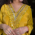 Jyoti Yellow Hand Embroidered Coord Set
