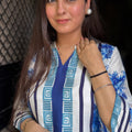 Shivani White Blue Muslin Coord Set