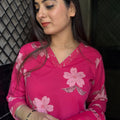 Kirti Pink Floral Suit