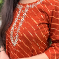 Kyra Rust Leheriya Anarkali Set