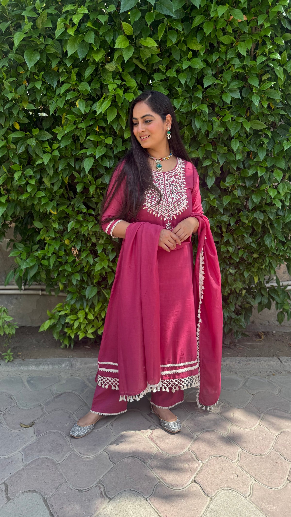 Aisha Berry Pink Mirror Suit