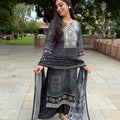 Midnight Block-Print Suit Set