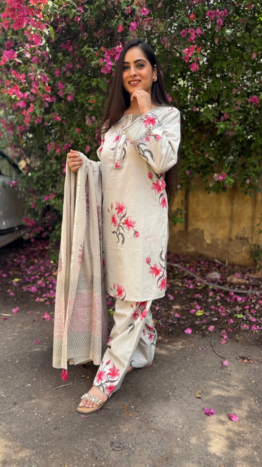 Pastel Grey Farshi Salwar Suit