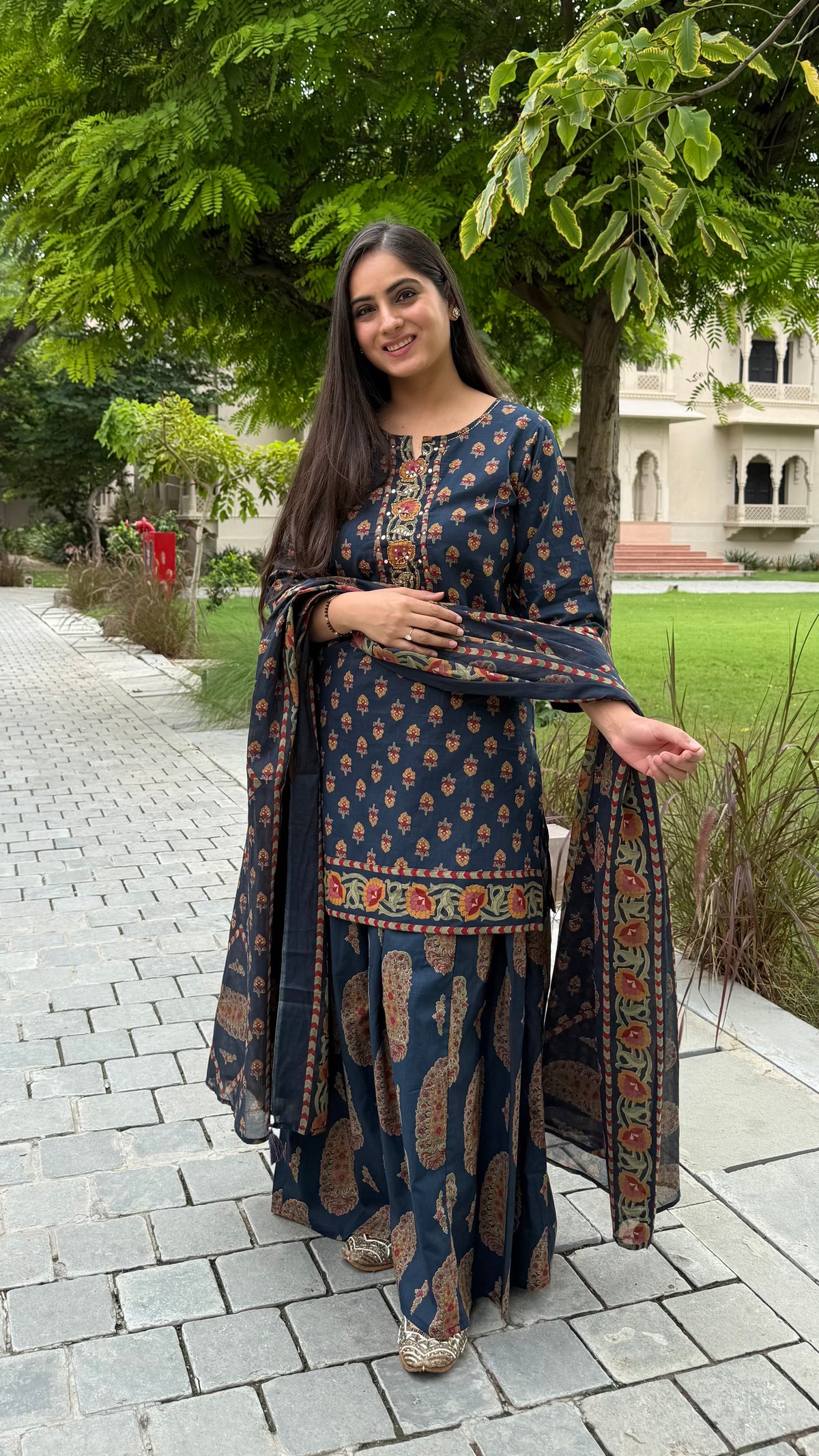 Maahi Navy Sharara Set