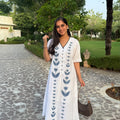 Azure Bloom Cotton Dress