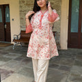 Roohani Peach Coral Coord Set