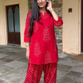 Meera Red Bandhej Farshi Set