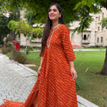 Kyra Rust Leheriya Anarkali Set